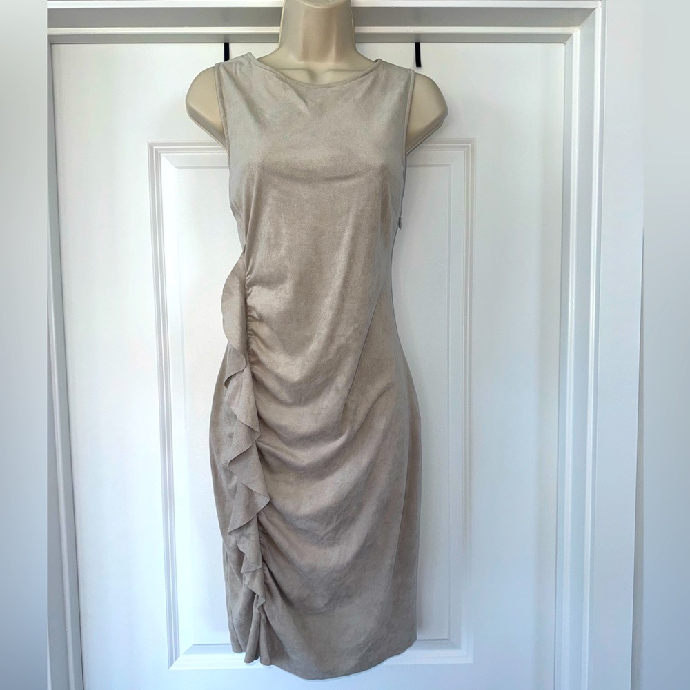 Woman’s Medium Inc Beige Suede Like Dress